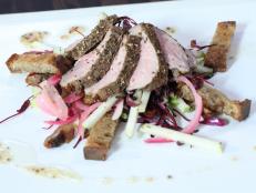 Cooking Channel serves up this Duck Pastrami, Pickled Red Onion, Mustard, Rye Toast recipe from Michael Symon plus many other recipes at CookingChannelTV.com