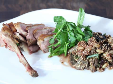 Roasted Duck Breast with Dirty Quinoa, Pine Nuts, and Dried Cherries