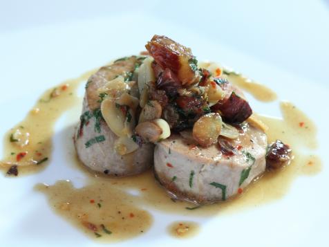 Pork Tenderloin with Bacon, Chile Flakes, Toasted Almond and Parsley