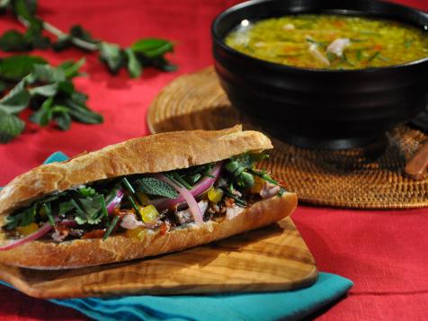 Duck Sandwich with Mango Chutney and Salted Pickled Onions