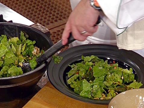 Red Jalapeno "Texas" Salad with melted Goat Cheese