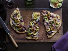 Cooking Channel serves up this Fig and Blue Cheese Flatbread recipe  plus many other recipes at CookingChannelTV.com