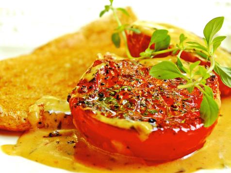 Buckwheat Crepes with Thyme Cream Tomatoes