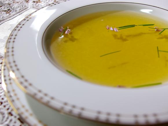 Chicken Consomme with Snipped Herbs : Recipes : Cooking Channel Recipe