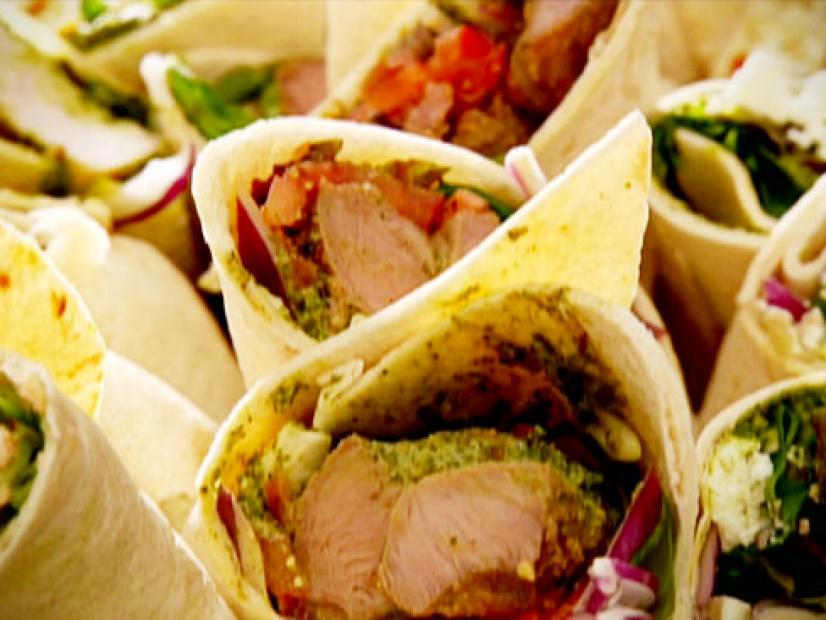 Tandoori lamb wraps are tortilla shells filled with lamb, Greek style yoghurt, herbs, and spices.