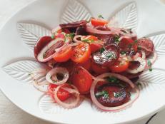 Cooking Channel serves up this Tomato and Chorizo Salad recipe  plus many other recipes at CookingChannelTV.com