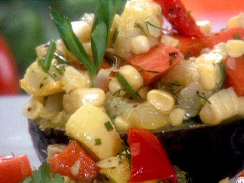 Farmers' Market Roasted Vegetable Salad-Stuffed Avocados