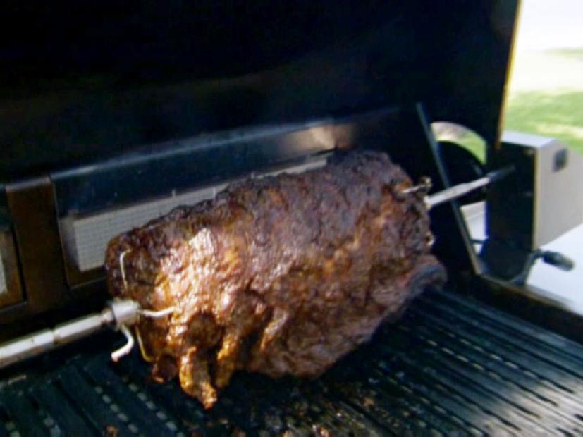 Chili Rubbed Rotisserie Prime Rib Recipes Cooking Channel Recipe Cooking Channel