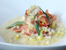 Cooking Channel serves up this Corn and Lobster Chowder recipe from Michael Symon plus many other recipes at CookingChannelTV.com