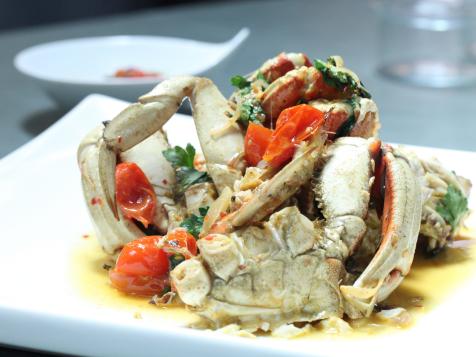 Whole Roasted Dungeness Crab, Mint, Parsley and Oven-Roasted Tomatoes