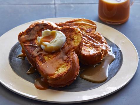 French Toast with Salted Caramel and Creme Fraiche