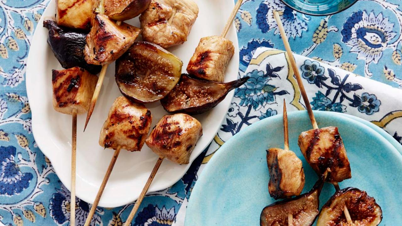 Skewered Grilled Fruit With Ginger Syrup Recipe - NYT Cooking