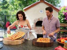 Debi Mazar -host. Gabriele Corcos - host. 
Food dishes created - Schiacciata, Cavatappi al Vino, Figs wrapped in Prosciutto, Panna Cotta. As seen on Cooking Channel's Extra Virgin Season 2 Episode 205.
