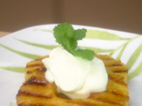 Roasted Pineapple with Whipped Cream