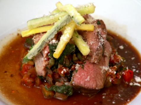 Hay-Roasted Leg of Lamb with Ratatouille and Parmesan Zucchini Fries