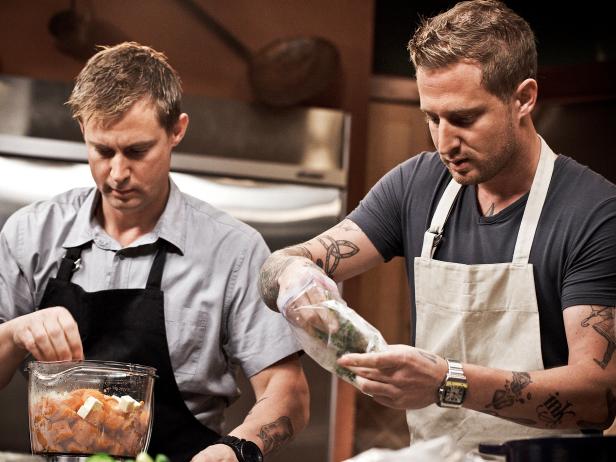 Cooking Channel: The Voltaggio Brothers Take On Thanksgiving (behind the scenes). Bryan and Michael Voltaggio.