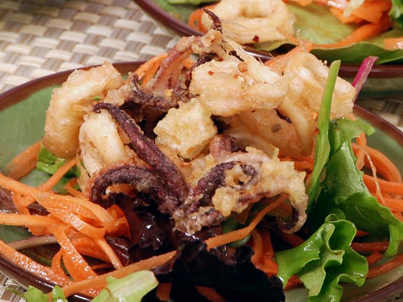 Crispy Salt and Pepper Squid with Spicy Asian Salad Recipes Cooking