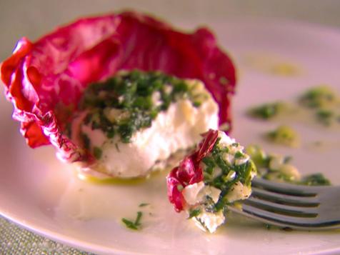 Goat Cheese and Herb Stuffed Radicchio Leaves