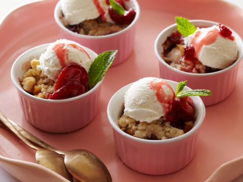 Apple, Lychee and Raspberry Crumble