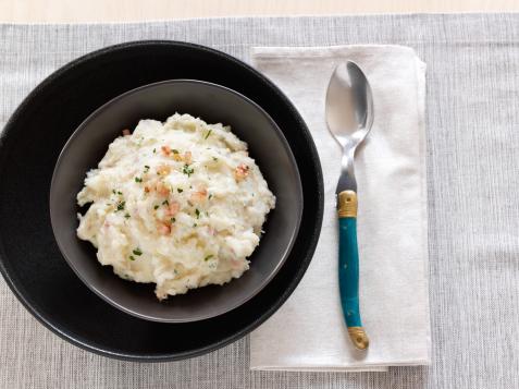 Mashed Potatoes with Olive Oil and Pancetta