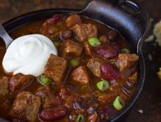 Cooking Channel serves up this Beef and Andouille Chili recipe  plus many other recipes at CookingChannelTV.com
