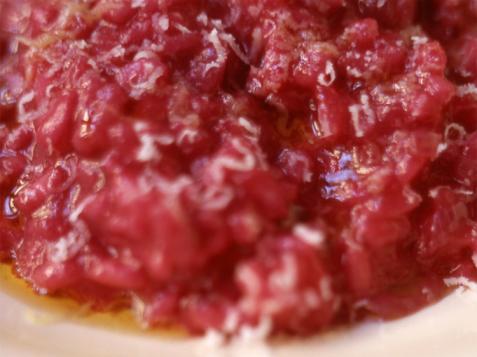 Beet Risotto with Truffle Oil