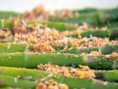 Cooking Channel serves up this Asparagus and Parmesan-Egg Crumb Topping recipe from Ellie Krieger plus many other recipes at CookingChannelTV.com