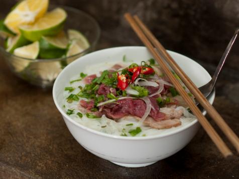 Beef Noodle Soup with Rice Noodles: Pho Bo