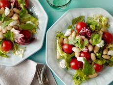 Cooking Channel serves up this Five-Minute Salad: Goat Cheese, Herb and White Bean recipe from Ellie Krieger plus many other recipes at CookingChannelTV.com