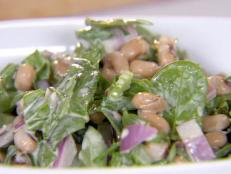 Cooking Channel serves up this Black-Eyed Pea and Spinach Salad recipe from Ellie Krieger plus many other recipes at CookingChannelTV.com