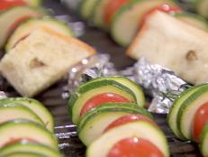 Cooking Channel serves up this Rosemary Vegetable Kebabs recipe from Ellie Krieger plus many other recipes at CookingChannelTV.com