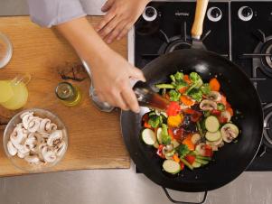 Add Sauce to Stir Fry in Middle of Vegetables