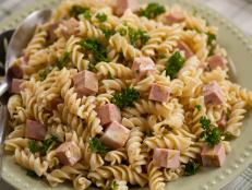 Cooking Channel serves up this Mortadella Pasta Salad recipe from Nigella Lawson plus many other recipes at CookingChannelTV.com