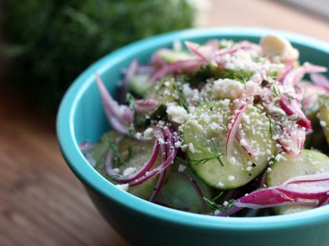 Pickled Cucumber Salad with Red Onions and Feta