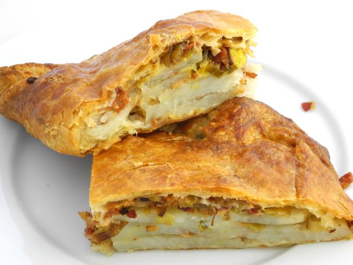 Potato, Caramelized Leek, and BaconStuffed Puff Pastry Recipes