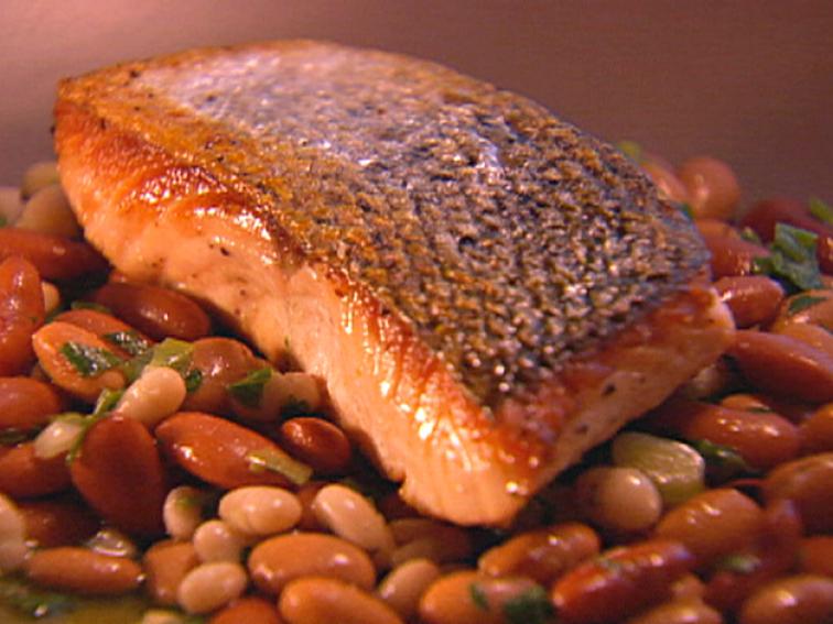 Seared Salmon with 3 Bean Salad Recipes Cooking Channel Recipe