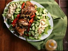 Cooking Channel serves up this Composed Mediterranean Chicken Salad recipe  plus many other recipes at CookingChannelTV.com