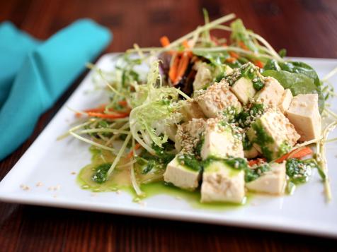 Tofu Salad with Chive Ginger Oil