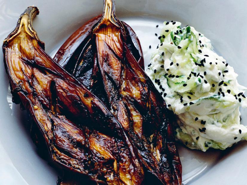 Baked Finger Eggplants, Yogurt, and Cucumber Recipes Cooking