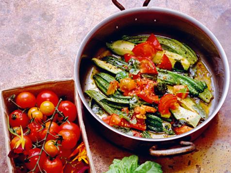 A Supper of Zucchini, Tomatoes, and Basil