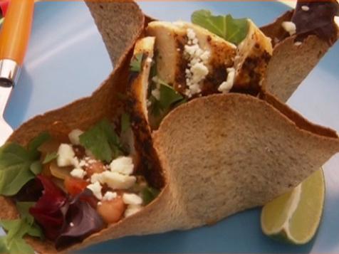 Adobo Grilled Chicken Salad in a Tortilla Bowl