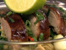 Cooking Channel serves up this Peking Duck Noodle Soup recipe from Chuck Hughes plus many other recipes at CookingChannelTV.com