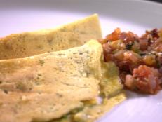 Cooking Channel serves up this Savory Indian Crepes with Tomato-Shallot Chutney recipe  plus many other recipes at CookingChannelTV.com