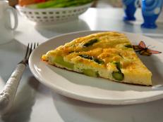 Cooking Channel serves up this Asparagus-Romano Frittata recipe  plus many other recipes at CookingChannelTV.com