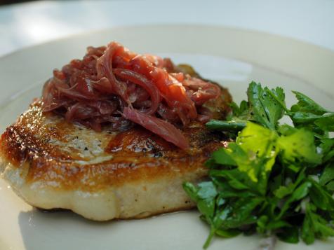 Pork Chops with Red Onion Confit