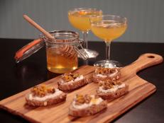 Cooking Channel serves up this Honey Walnut Goat Cheese Crostini recipe from Alie Ward  and Georgia Hardstark plus many other recipes at CookingChannelTV.com