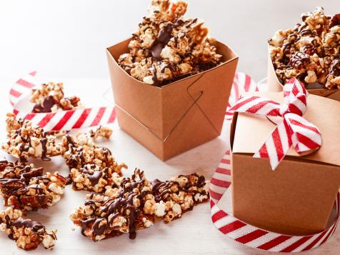 Chocolate Caramel Popcorn Bark with Bacon, Pecans and Chili