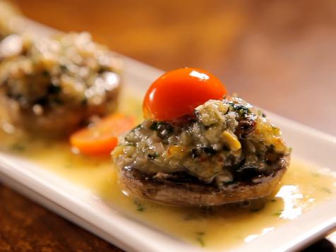 Stuffed Mushrooms with Spinach, Artichoke and Fontina Cheese