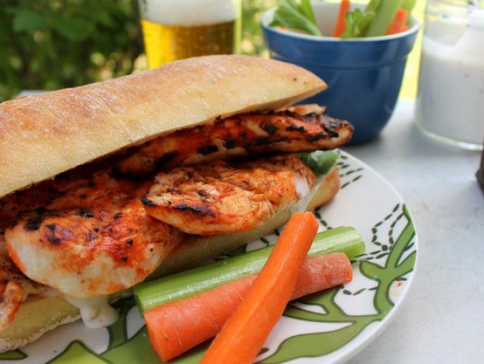 BBQ'd Buffalo Chicken Hoagies Recipes Cooking Channel Recipe Patrick Decker Cooking Channel