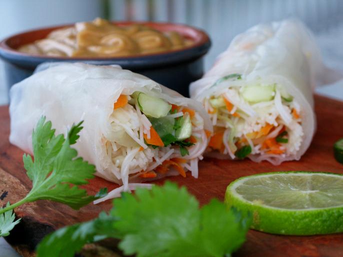 Vegetable and Noodle Filled Spring Rolls : Recipes : Cooking Channel ...